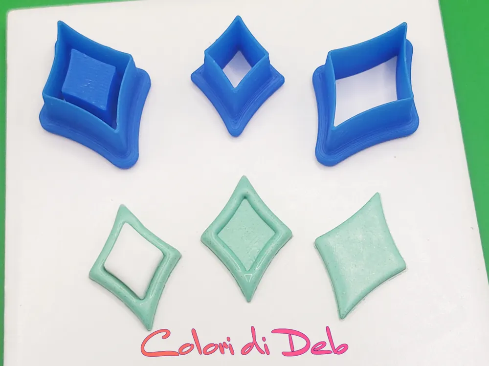 Accesorio de taller: Cutter per pasta polimerica cabochon rombo. Referencia del modelo original.