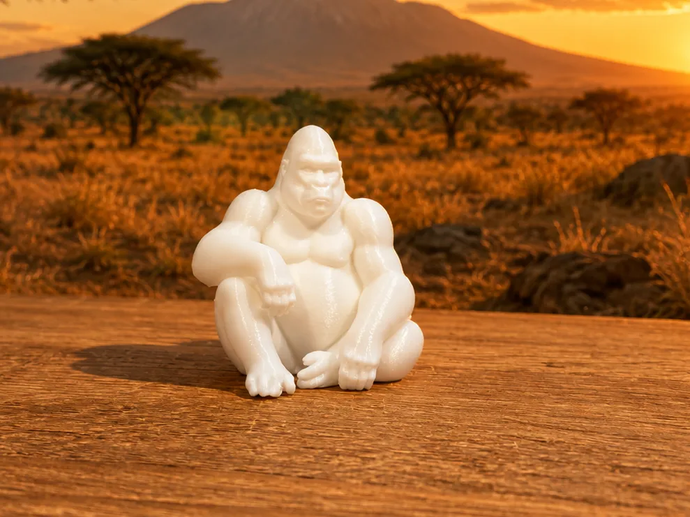 Modelo para impresión 3D: Sitting Gorilla - Animal - Africa. Referencia del modelo original.