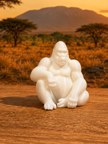 Modelo para impresión 3D: Sitting Gorilla - Animal - Africa — vista de referencia 2