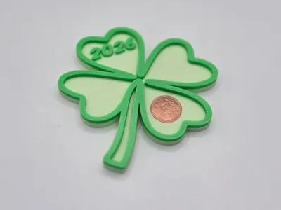 Lucky Clover 2026 with Cent Coin Cutout