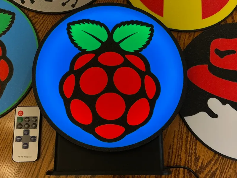 Raspberry Pi Logo 240mm LED Lightbox