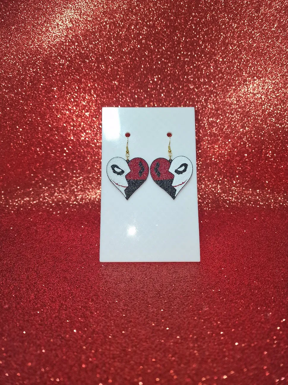 Joker Heart earrings view 2
