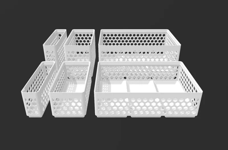Gridfinity Hex Bins Light all sizes