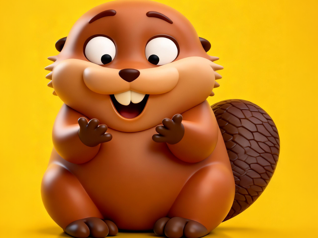 8cm Beaver Figurine – White Paint Hoppers Meme