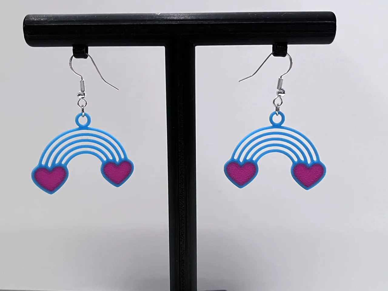 Pride Rainbow Heart Earrings - AMS & NO AMS! view 2