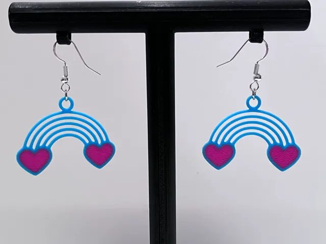 Pride Rainbow Heart Earrings - AMS & NO AMS!