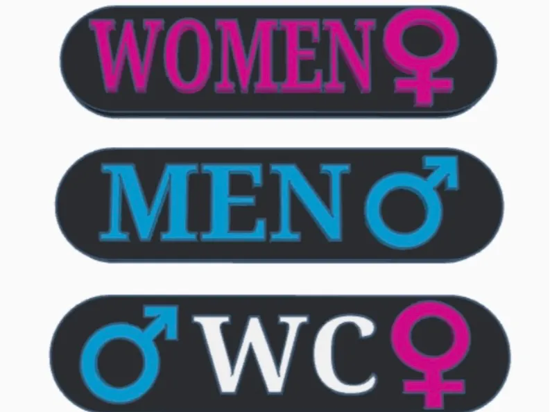 WC Door signs - MEN / WOMEN / WC - AMS & Non-AMS 
