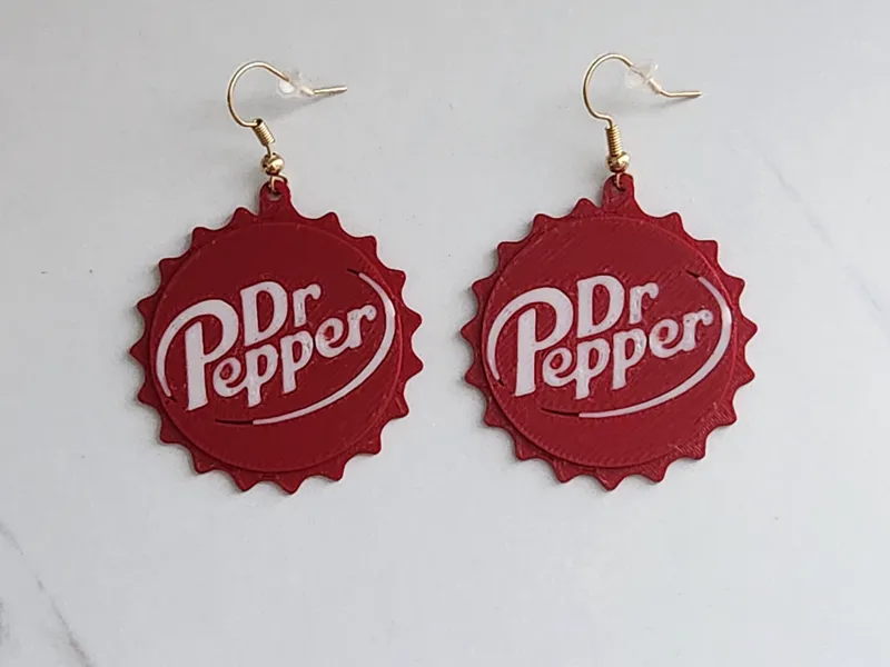 Dr. Pepper Bottle Cap Earrings