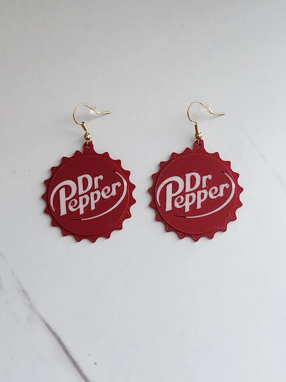 Dr. Pepper Bottle Cap Earrings view 3