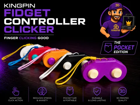 Objeto manipulable: Kingpin Gamer Pocket Clicker — referencia de MakerWorld