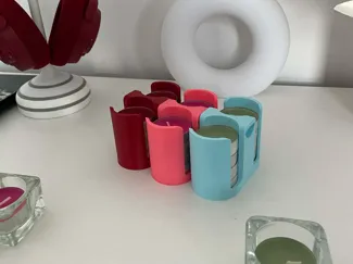 Colorful Candle Holder Organizer "Finger Cutouts"