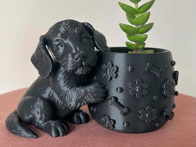Cute Wire Haired Dachshund Planter