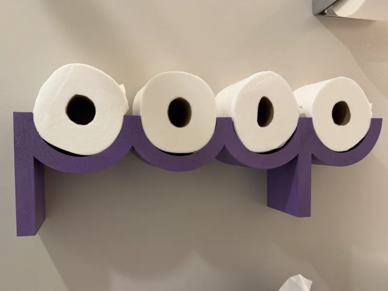 "poop" wall-mount toilet paper holder