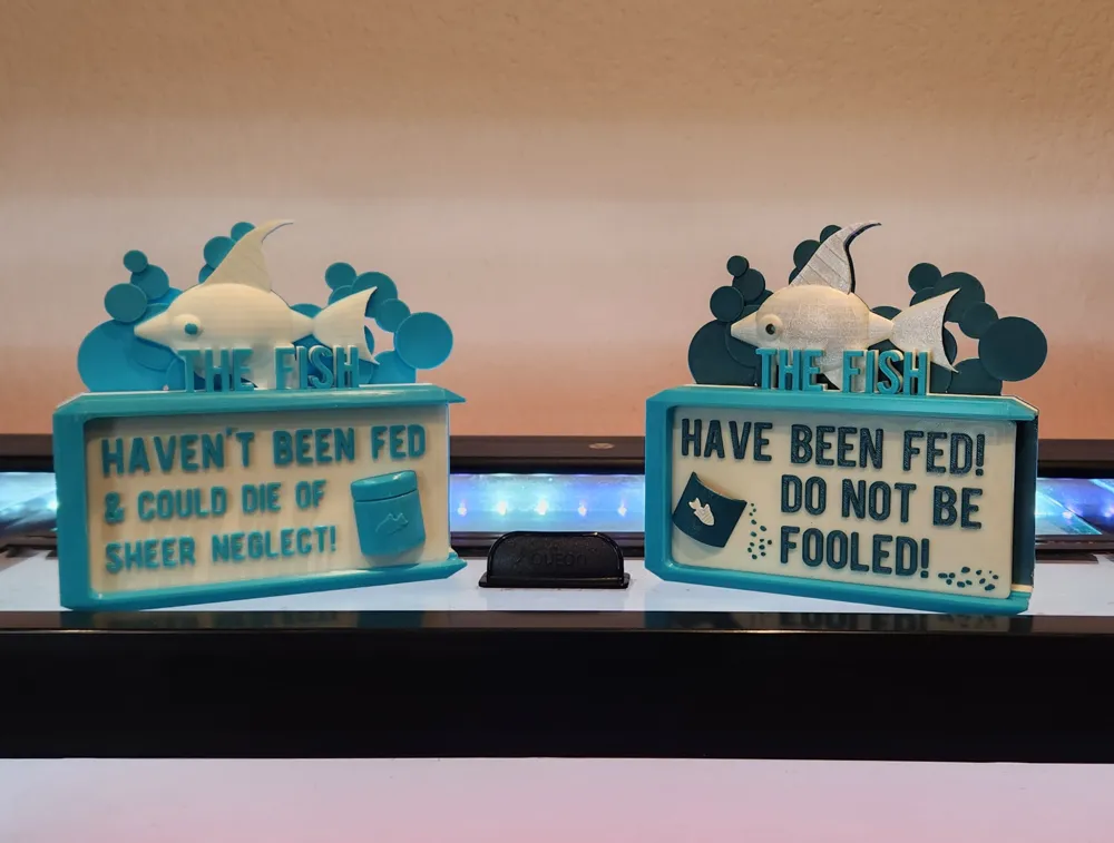Cute 2-Sided Fish Food Status Fridge Magnet/Sign by OminousFyxen3D ...