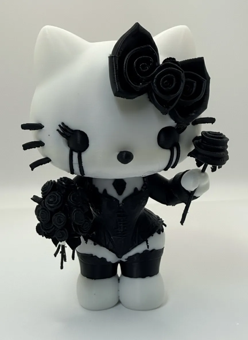 gothic hello kitty figure 凯蒂猫 - Free 3D Print Model - MakerWorld
