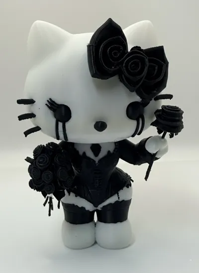 gothic hello kitty figure 凯蒂猫 - Free 3D Print Model - MakerWorld