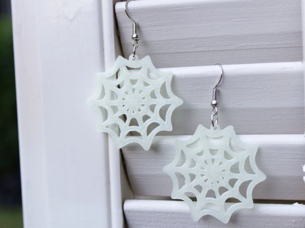 Halloween Spider Web Earrings view 2