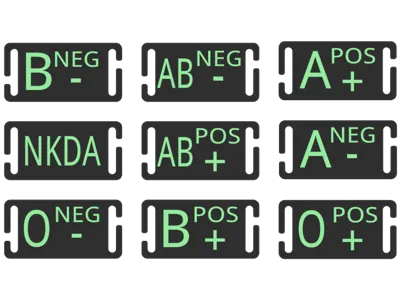 Patches - blood type asymmetric MOLLE attachment