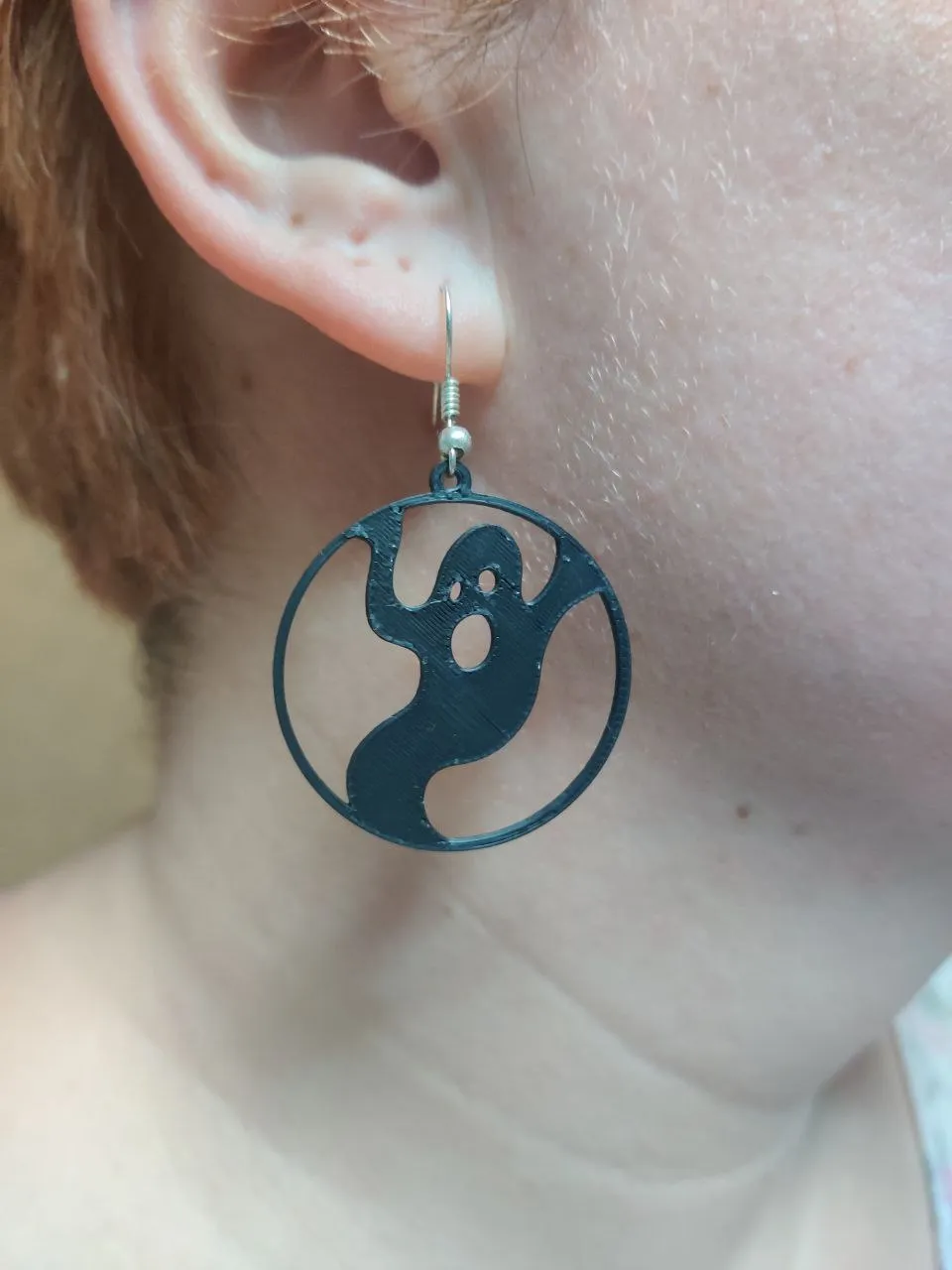Boo Hoop Earrings – Spooky Ghost Style view 4