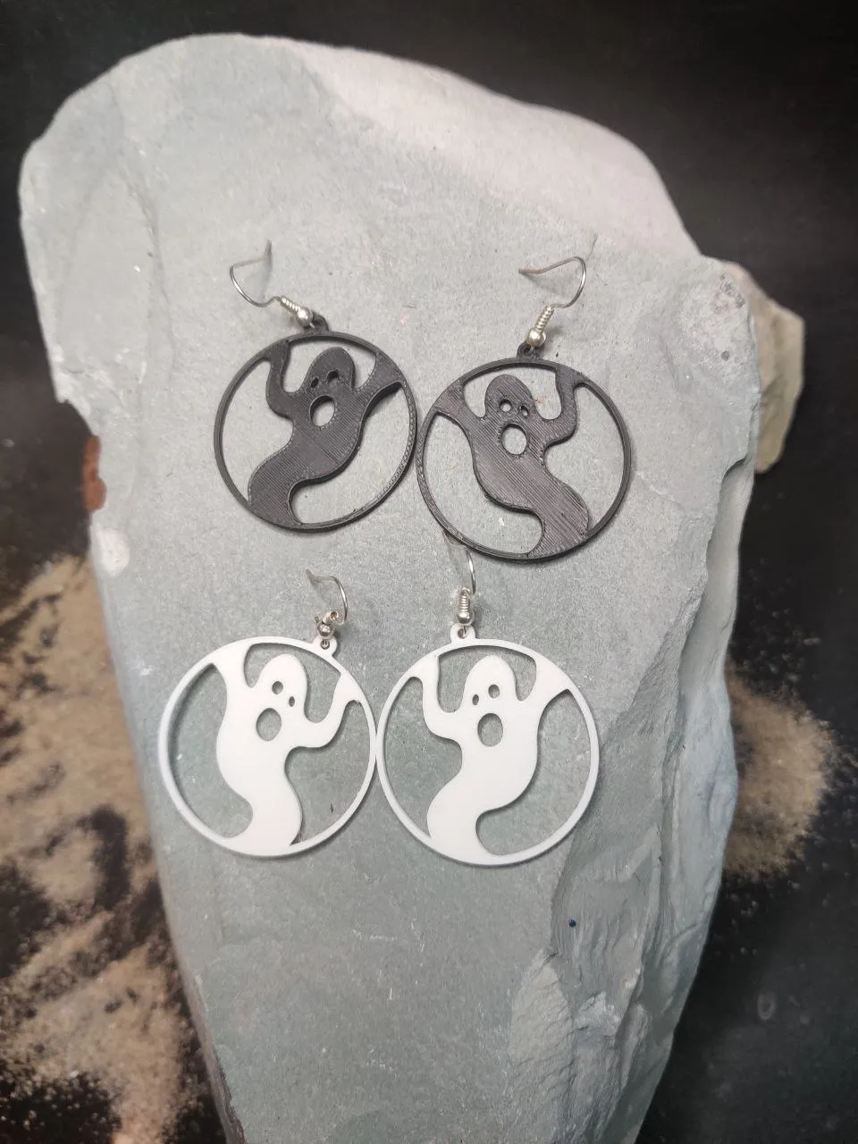 Boo Hoop Earrings – Spooky Ghost Style view 2