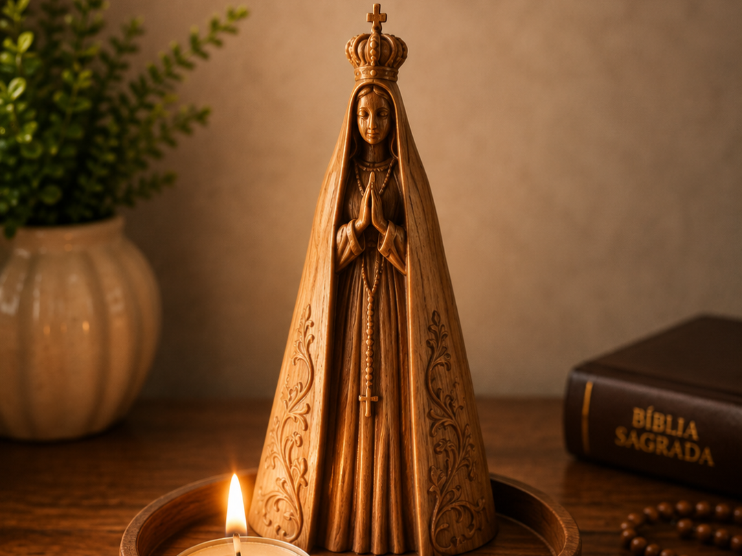 Nossa Senhora Aparecida porta terço vela - 1