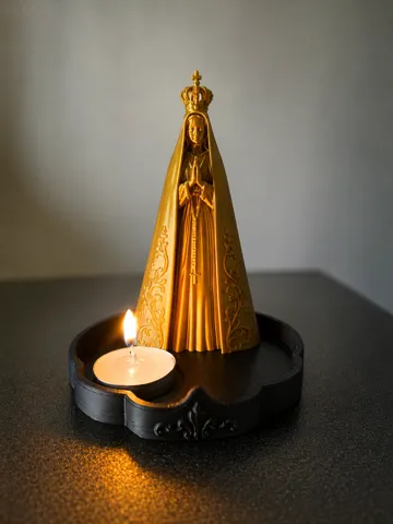 Accesorio de iluminación decorativa: Nossa Senhora Aparecida porta terço vela — vista de referencia 4
