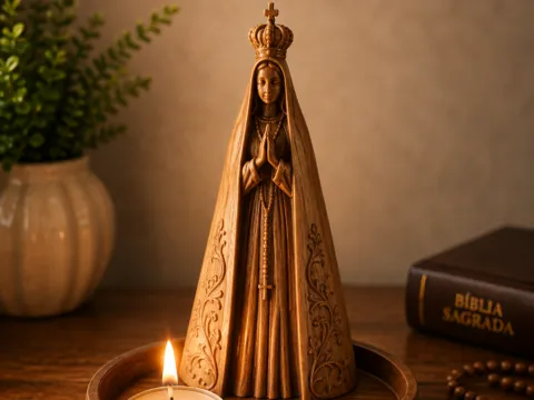 Accesorio de iluminación decorativa: Nossa Senhora Aparecida porta terço vela — referencia de MakerWorld