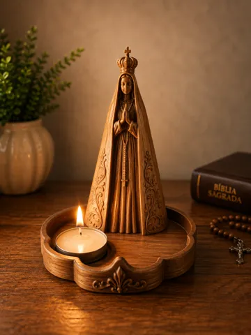 Accesorio de iluminación decorativa: Nossa Senhora Aparecida porta terço vela — vista de referencia 3