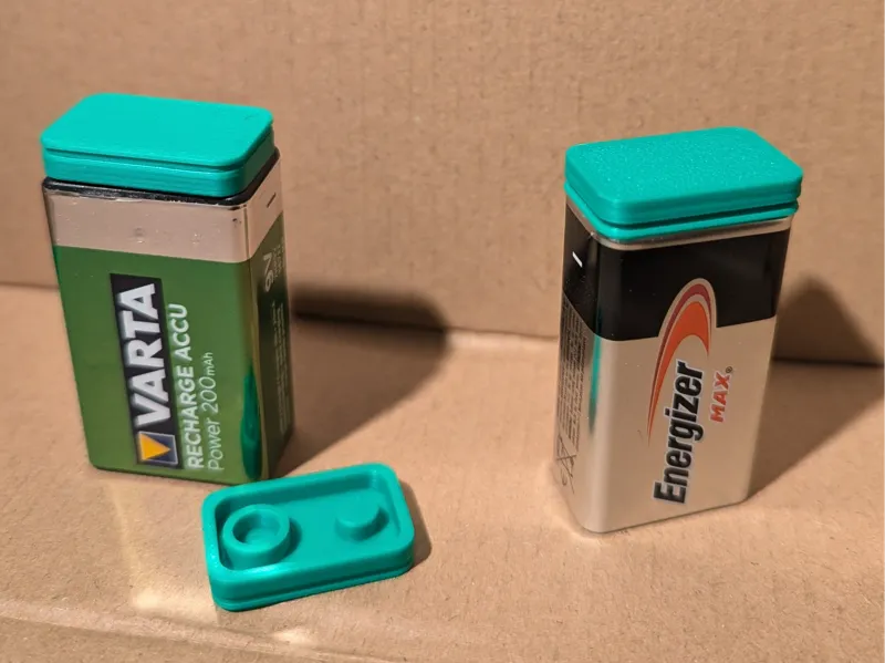 9V PP3 Battery Cap with sides