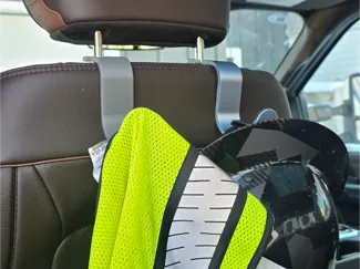 Truck headrest hard hat holder