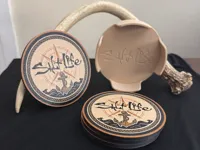 Coaster Set of 4 w/ Holder