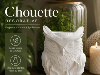 Owl Decorative Pot detailed organic design