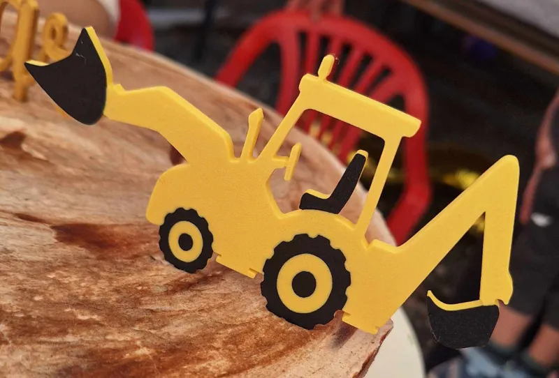 Excavator cake topper