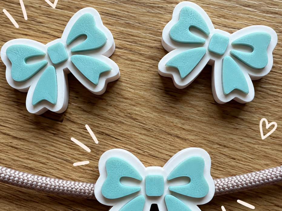Cute Bow Paracord Bead | 4mm Multicolour Print - 1