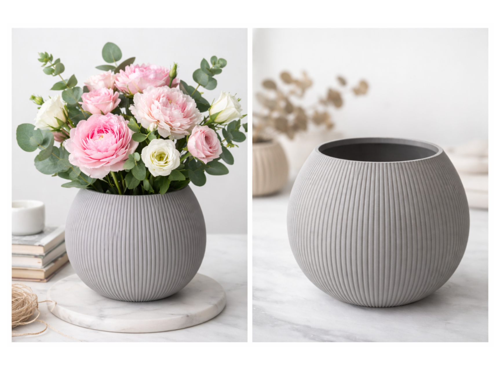 Vase Japandi rund/oval