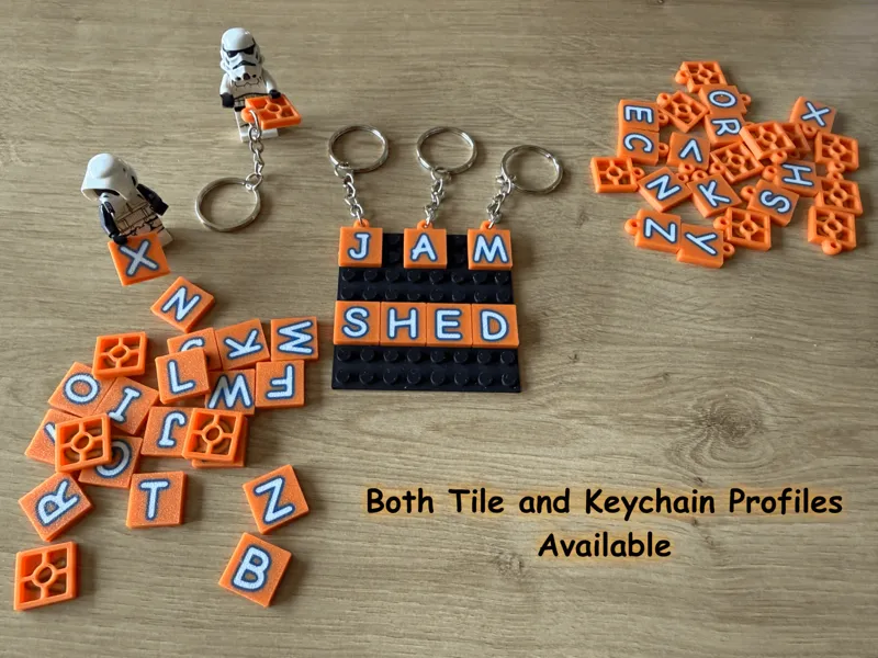 2x2 Alphabet Brick Tile or Keychain