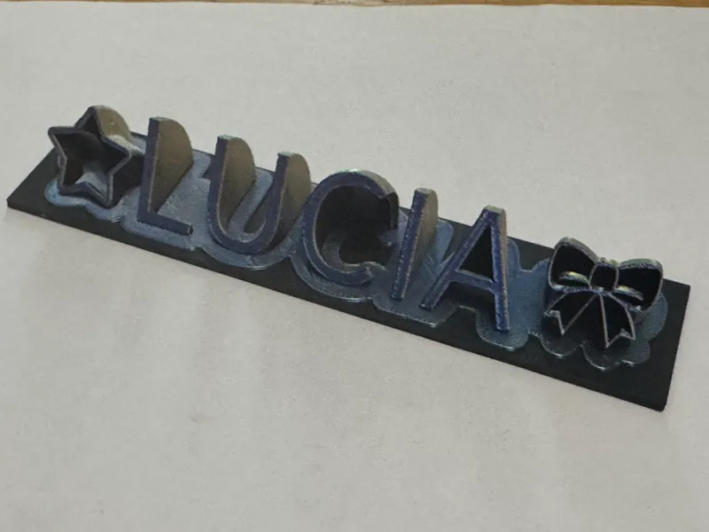 Cartel con el nombre de Lucía