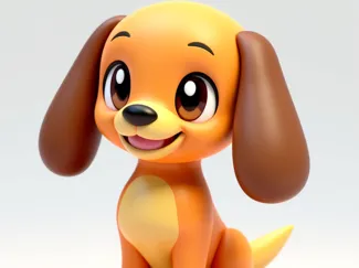Super Cute Spaniel Dog Model