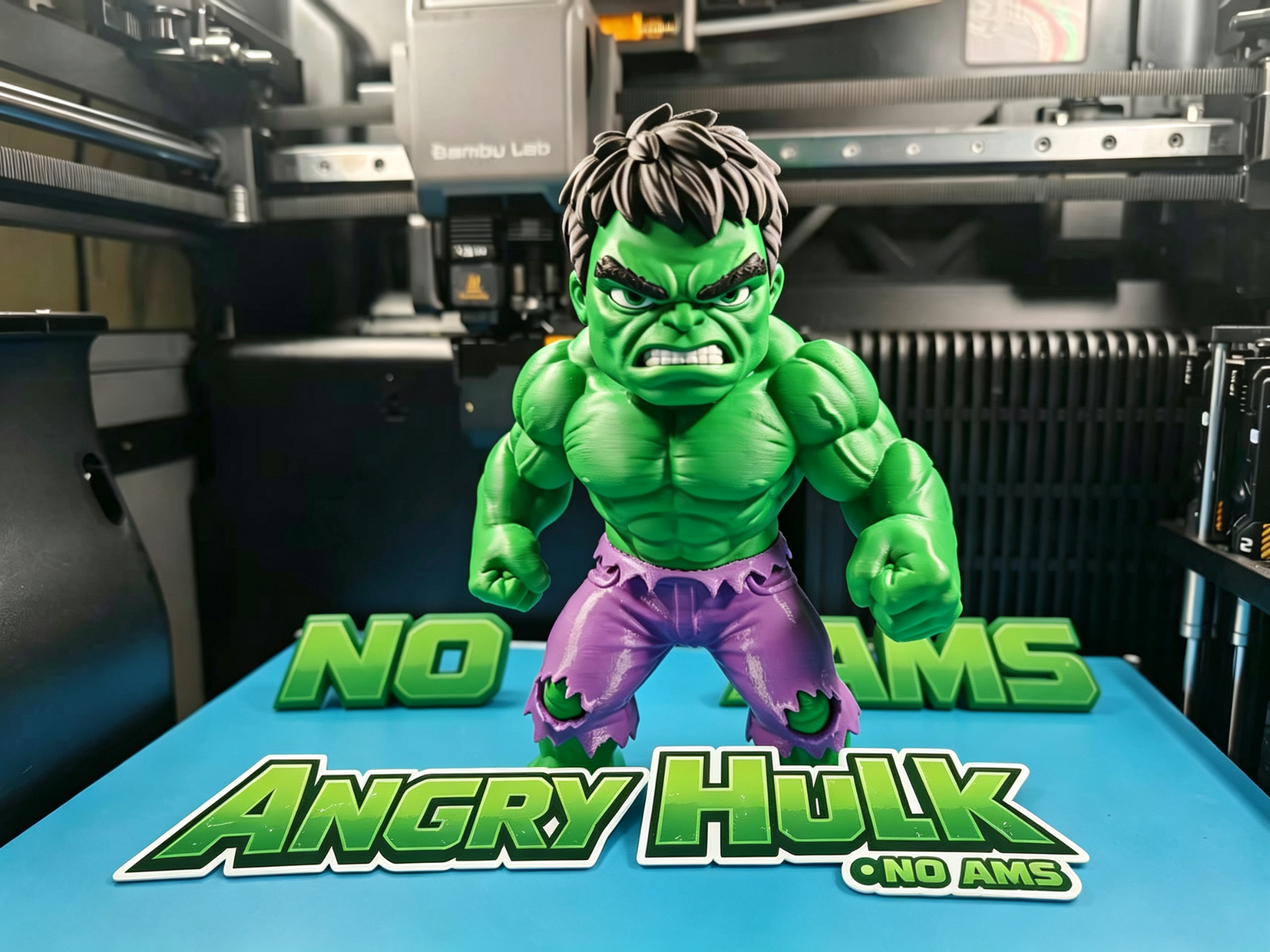 Q版绿巨人 愤怒的浩克Angry Hulk 分件打印(无需AMS) - 1