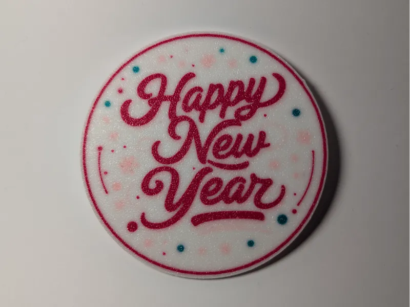 New Year's cup coaster