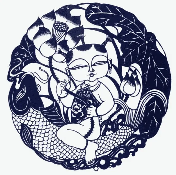连年有余剪纸系列_一