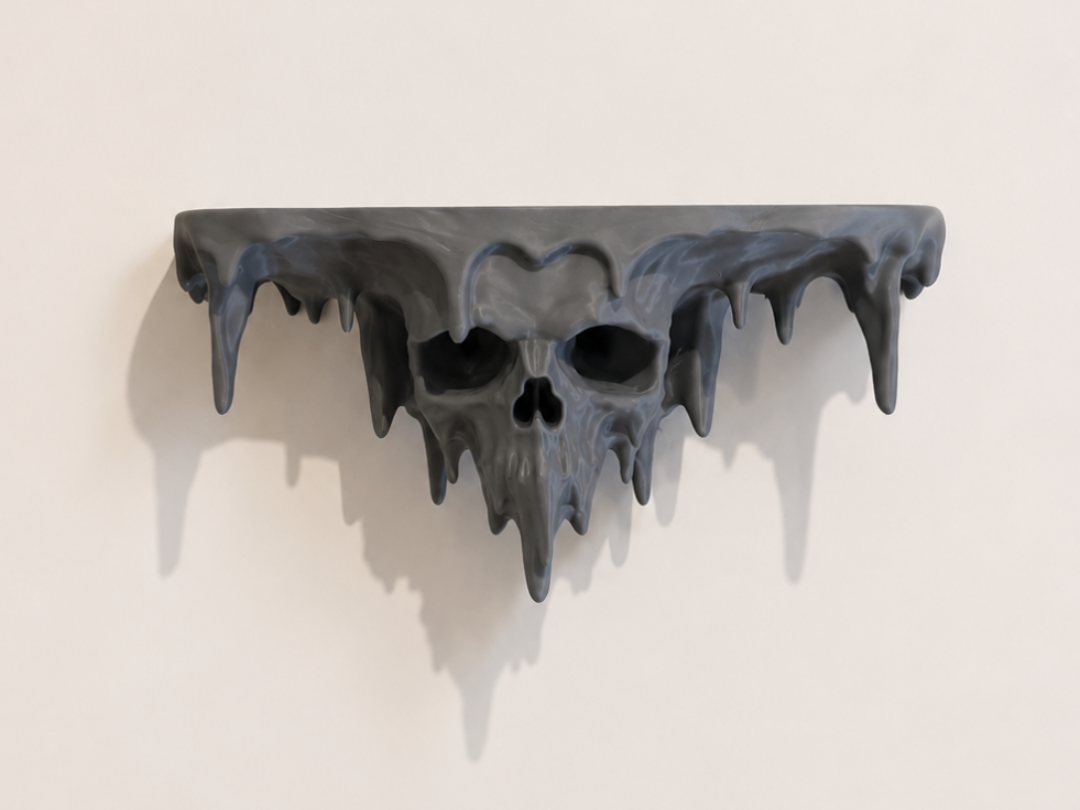 Melting Skull Floating Shelf