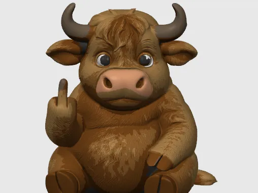 Highland Cow Middle Finger