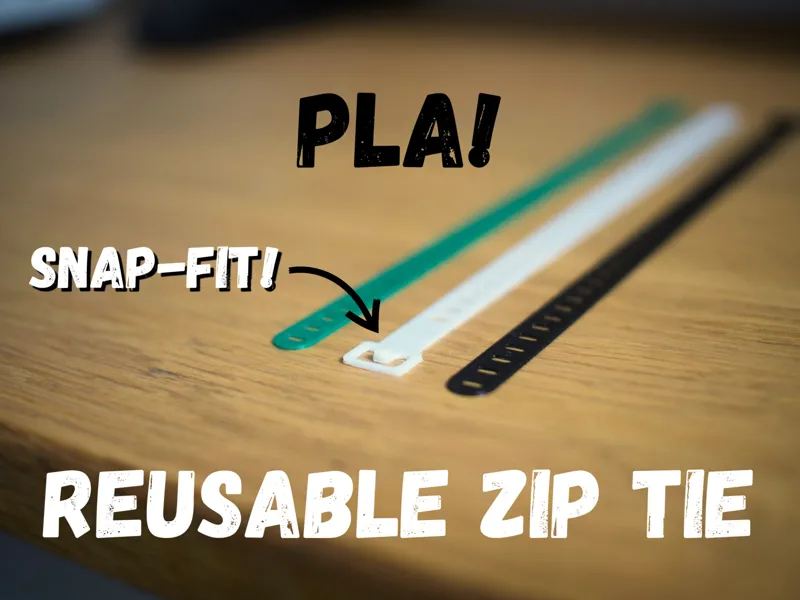 Reusable PLA Zip Tie - Click Lock