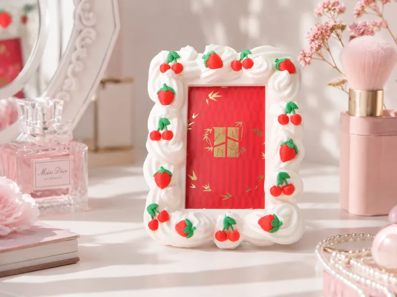 Whipped Cream Berry Photo Frame - Vanity Decor