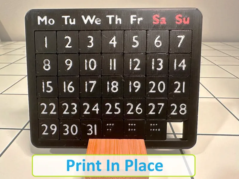 Pocket-Sized Puzzle-34 Calendar. A Dual-Purpose Desk Accessory