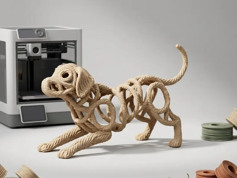 Escultura de Perro de Cuerda