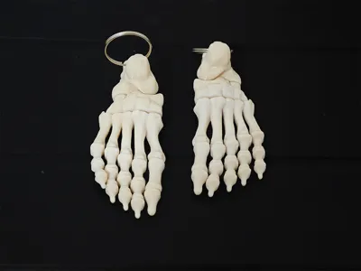 Skeletal foot keychain