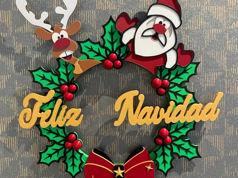 Feliz Navidad pour couronne de Noel 