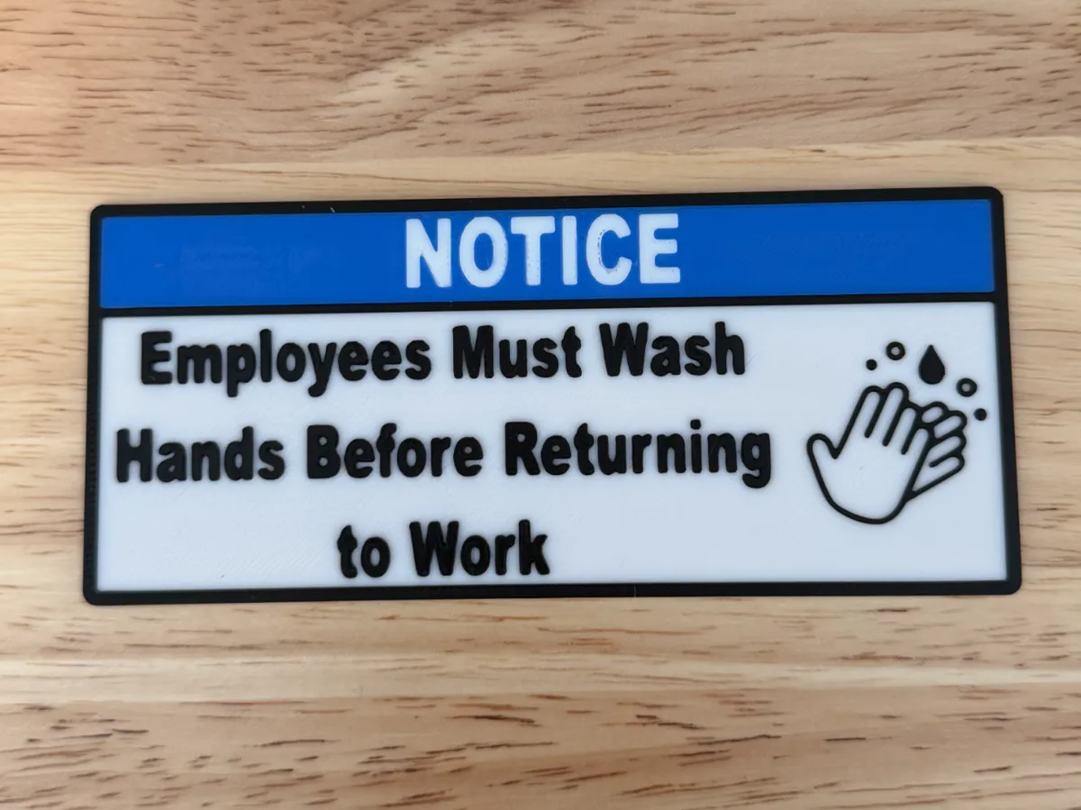 Must Wash Hands Sign Commercial Kitchen & Bathroom - Free 3D Print ...
